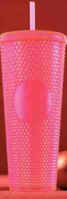 NEW Starbucks 2019 Holiday Bling Neon Pink Iridescent Studded Venti Tumbler Cup - Sold on eBay Dec, 7th 2019 for $45.00