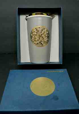 Limited Starbucks 2015 Anniversary Dot Swarovski Crystal Ceramic Travel Mug BNIB - Sold on eBay Dec, 7th 2019 for $95.00