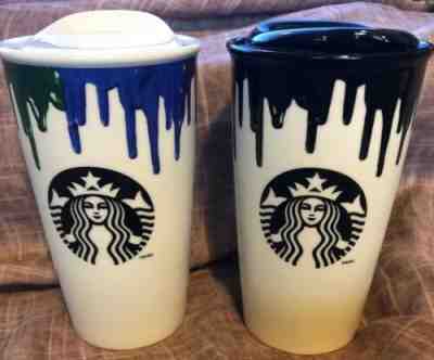 NEW Starbucks Set of 2 Band Of Outsiders Espresso Paint Rainbow RARE Tumbler  - Sold on eBay Dec, 7th 2019 for $79.00