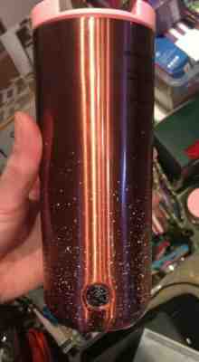 Starbucks 12 Oz. Shiny Pink W/  Snowflakes Pattern Vaccum Insulated Tumbler NWT - Sold on eBay Dec, 7th 2019 for $15.00