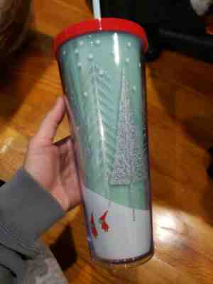 New Starbucks Christmas Snow Coffee Tea Drink Tumbler  - Sold on eBay Dec, 7th 2019 for $19.99