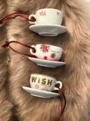 Starbucks Ornament Christmas 2005 2006 2007 Ceramic Cappuccino Cup & Saucer - Sold on eBay Dec, 7th 2019 for $24.99