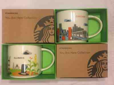 2 Starbucks YAH Illinois & Chicago IL You Are Here Mugs 14 oz each New In Box - Sold on eBay Dec, 7th 2019 for $49.95