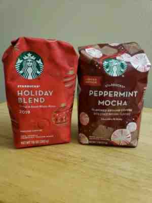 Starbucks Holiday Blend Ground Coffee, Medium Roast (10 oz) & Peppermint Mocha - Sold on eBay Dec, 7th 2019 for $18.70