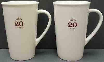 Set of 2 Starbucks 2010 Venti Coffee Latte Tea Mugs 20oz White/Brown NEW - Sold on eBay Dec, 7th 2019 for $49.99