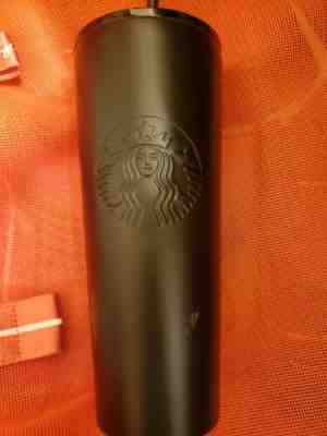 NWT Starbucks Stainless Steel 24 oz Double Walled Cold Cup Tumbler Black - Sold on eBay Dec, 7th 2019 for $31.00