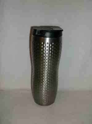 Starbucks 2008 Dimpled Hammered Stainless Steel Travel To Go Tumbler Mug Curves - Sold on eBay Dec, 7th 2019 for $39.99