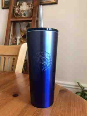 Starbucks Gradient Blue Stainless Steel Cold Cup Tumbler 16 Oz 2019 - Sold on eBay Dec, 7th 2019 for $36.00