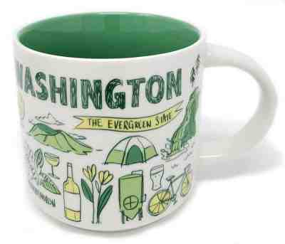 Starbucks Evergreen State Washington Ceramic 14 Fl Oz Mug Been There Series - Sold on eBay Dec, 9th 2019 for $25.50