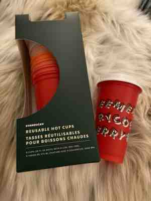 Starbucks 2019 Holiday Reusable Hot Cups 6 Pack & Merry Christmas Red Cup - Sold on eBay Dec, 9th 2019 for $20.00