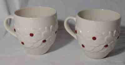 Set of 2 Starbucks Christmas Wreath White Mugs 2004 Red Berries Poinsettia - Sold on eBay Dec, 9th 2019 for $30.00
