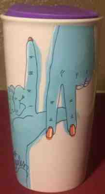Starbucks Los Angeles LA CA Tall Travel Mug Cup Ceramic Pale Pink Blue New 12 oz - Sold on eBay Dec, 9th 2019 for $35.99