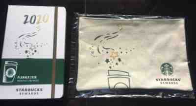 2020 Starbucks Moleskine Diary Planner White Star Rewards w/ Zipper Bag -No Card - Sold on eBay Dec, 9th 2019 for $47.99