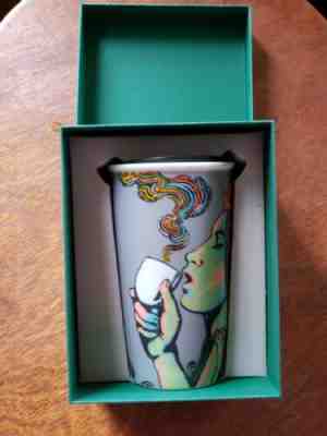 NIB STARBUCKS MILTON GLASER PSYCHEDELIC SIREN ART CERAMIC 12oz TRAVELER TUMBLER - Sold on eBay Dec, 9th 2019 for $19.95