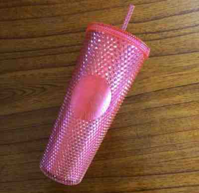 NEW STARBUCKS 2019 Neon Pink Studded Cold Cup Tumbler Christmas HOLIDAY In Hand - Sold on eBay Dec, 8th 2019 for $16.50
