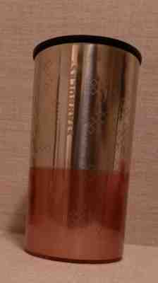 STARBUCKS 2012 CORK BOTTOM 8oz Chrome/Rose Gold Copper Travel Tumbler w/Lid EUC - Sold on eBay Dec, 8th 2019 for $25.00