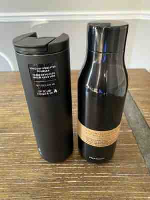 2pc STARBUCKS VACUUM INSULATED TUMBLER & METAL WATER BOTTLE LOT BLACK BRAND NEW! - Sold on eBay Dec, 8th 2019 for $19.99