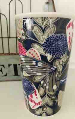 NWT Starbucks Butterfly Floral Travel Mug 12oz Ceramic Traveler w Lid Fall Line - Sold on eBay Dec, 8th 2019 for $26.88