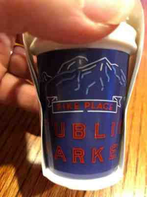 Starbucks Ceramic Ornaments Seattle Pike Place Public Market 2 New In Box - Sold on eBay Dec, 8th 2019 for $25.50