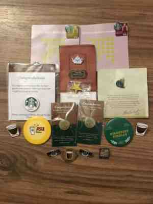 RARE: Lot of 16 Starbucks Lapel PINs Badges. Only Given To Starbucks Partners! - Sold on eBay Dec, 8th 2019 for $83.95