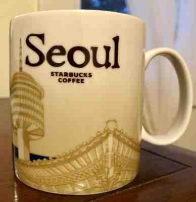 RARE 2008 Starbucks Coffee Korea Seoul Tower Global Icon City Collector Mug 16oz - Sold on eBay Dec, 8th 2019 for $32.00