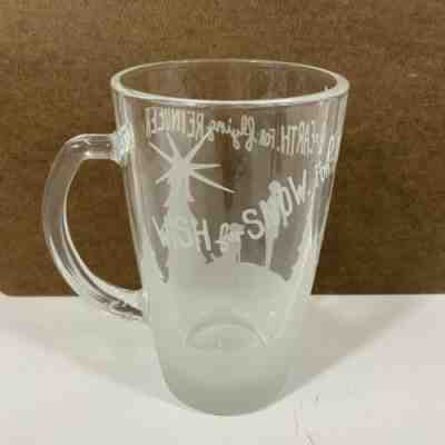 Starbucks Christmas Mug Holiday 2009 12 oz Clear Peace on Earth Wish for Snow - Sold on eBay Dec, 8th 2019 for $22.94