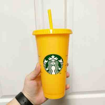 Starbucks Color Changing Cold Cup Orange apricot FREE SHIP - Sold on eBay Dec, 8th 2019 for $22.00