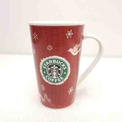 Starbucks 2008 Red Tall Holiday Christmas Deer Design 16 oz Coffee Mug Cup  - Sold on eBay Dec, 8th 2019 for $24.47