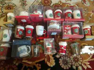 22 Starbucks Ornament Mug Cup Truck Snowglobe - Sold on eBay Dec, 8th 2019 for $39.00