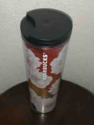 2019 Starbucks Cold Cup 16 Oz Tumbler Iridescent Green Red Floral Acrylic - Sold on eBay Dec, 8th 2019 for $17.00