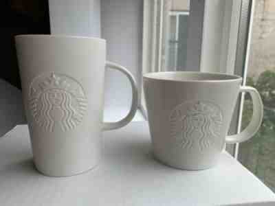 Starbucks 2014 2015 EMBOSSED MERMAID Mug - Ivory White Coffee Mug Tea Cup - Sold on eBay Dec, 8th 2019 for $25.00