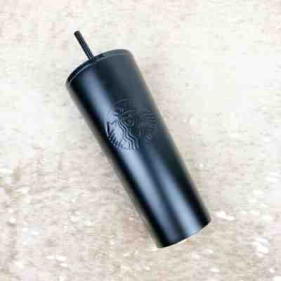 NWT Starbucks 24oz Matte Black Stainless Steel Cold Cup Tumbler Acrylic Top  - Sold on eBay Dec, 8th 2019 for $35.00