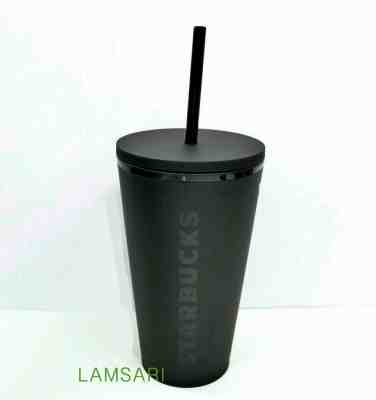 Starbucks Acrylic Matte Black Cold Cup with Black Lid 16 Fl Oz Grande - Sold on eBay Dec, 8th 2019 for $28.90