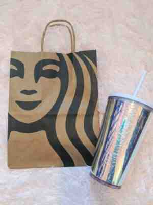 Starbuck Tumbler Unicorn Iridescent Lavender 2019 Holiday Winter Cold Cup 16oz - Sold on eBay Dec, 8th 2019 for $20.00