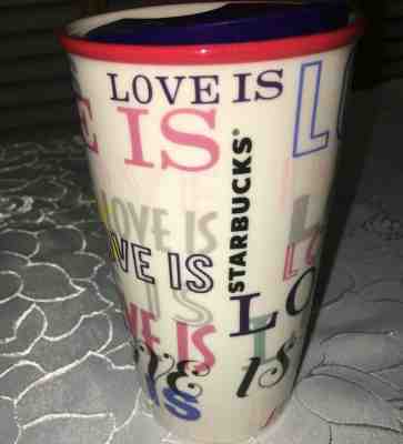 Starbucks Tumbler Travel Mug & Lid Ceramic LOVE 12oz Cup - LIMITED EDITION  - Sold on eBay Dec, 8th 2019 for $25.00