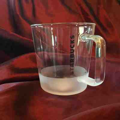 NEW Starbucks Clear Glass Mug 12oz Frosted Bottom Coffee Cup w Handle 2016! - Sold on eBay Dec, 8th 2019 for $22.00