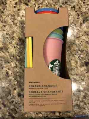 Rare Brand New Starbucks Color Changing Cups. Pack Of 5 With Straws And Lids!  - Sold on eBay Dec, 8th 2019 for $61.00