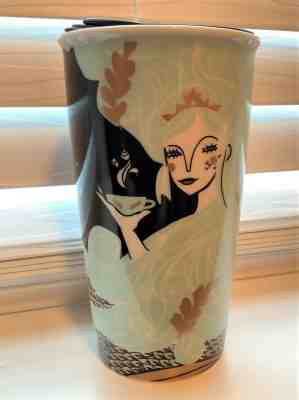 Starbucks Blue/Black/Gold Mermaid Double Wall Ceramic Tumbler 2018 12oz  NWT - Sold on eBay Dec, 10th 2019 for $36.00