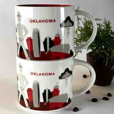 Starbucks Oklahoma LOT OF 2 Cups Mugs You Are Here YAH Collection 14 Oz - Sold on eBay Dec, 10th 2019 for $39.99