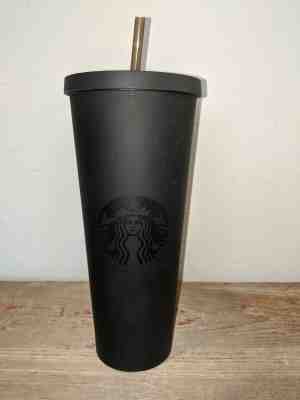 Starbucks 2014 RARE Matte Black Tumbler Cold Cup Gold Dot Holiday Collection 24 - Sold on eBay Dec, 10th 2019 for $60.00
