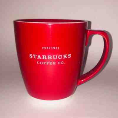 2 Starbucks Mug EST 1971 18 oz Retired 2007 Abbey 18oz  Red with White Trim - Sold on eBay Dec, 10th 2019 for $32.00