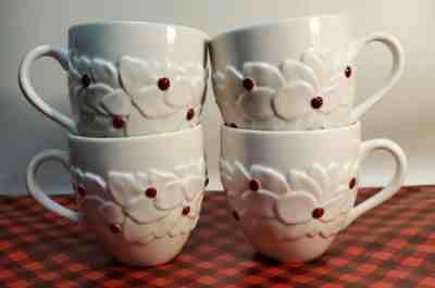 Starbucks Christmas Holiday POINSETTIA & RED BERRY Coffee Mugs (Set of 4) - Sold on eBay Dec, 10th 2019 for $45.00