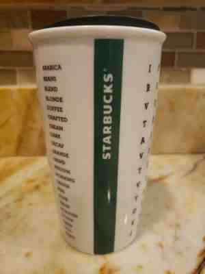Starbucks Crossword Green White 2016 Ceramic Travel Mug Cup Tumbler 12 oz Rare - Sold on eBay Dec, 10th 2019 for $16.95