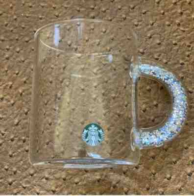 New Starbucks 2019 Holiday Christmas Glass Mug w/ Glitter Handle 12 Ounce  - Sold on eBay Dec, 10th 2019 for $29.95