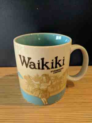 Starbucks Waikiki Mug 2011 Collector Series Mug Hawaii Hula Girl Blue - Sold on eBay Dec, 10th 2019 for $44.62