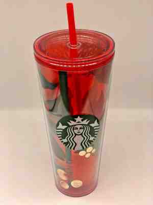 Starbucks Iced Holiday Tumbler Iced Tumbler Reusable Cup Tumbler  Lid 24 fl oz  - Sold on eBay Dec, 10th 2019 for $24.99