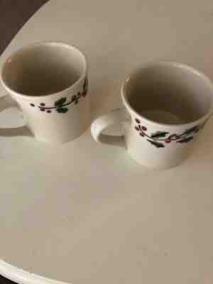 Starbucks Holly Berries Vines Hand Painted 2 Mugs  Hartstone Vintage - Sold on eBay Dec, 10th 2019 for $18.00