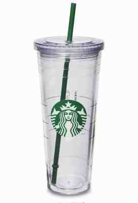 NEW Starbucks Original Classic Venti Cold Cup Green Dot and Straw 24oz Acrylic   - Sold on eBay Dec, 10th 2019 for $19.00