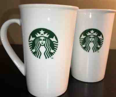Starbucks Coffee Mug Mugs Cup Green White Siren Mermaid Logo 12 Oz Set Of Two - Sold on eBay Dec, 10th 2019 for $19.00