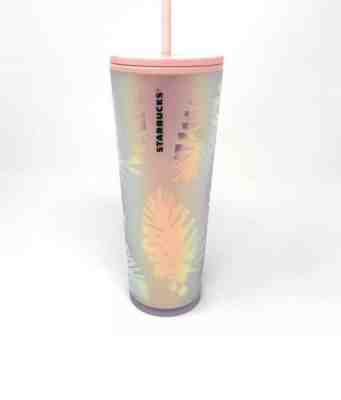 Starbucks 2019 Holiday Iridescent Rose Gold PINK Pine Cone Tumbler 24oz Cold Cup - Sold on eBay Dec, 10th 2019 for $15.90